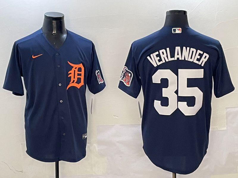 Men Detroit Tigers #35 Verlander Drak Blue Game 2025 Nike MLB Jersey style 3111